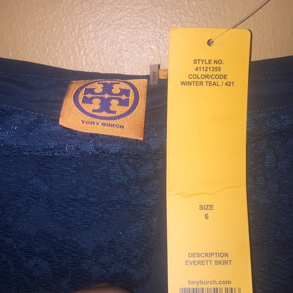 Tory Burch blue Lace Everett Skirt Sz 6 - Picture 5 of 5